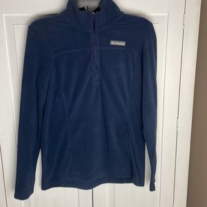 Columbia Navy Blue Fleece 1/4 Zip Sweater Size Small